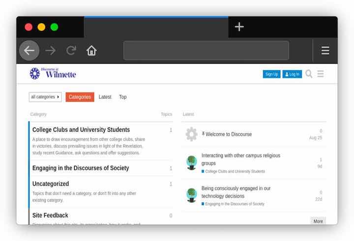 Discourse at Wilmette